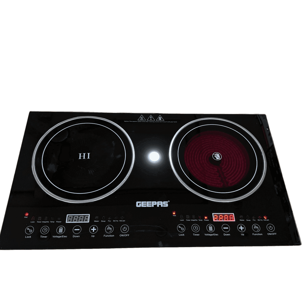 Geepas 2 in 1 Induction & Infrared Double Burner Hot Plate 6130