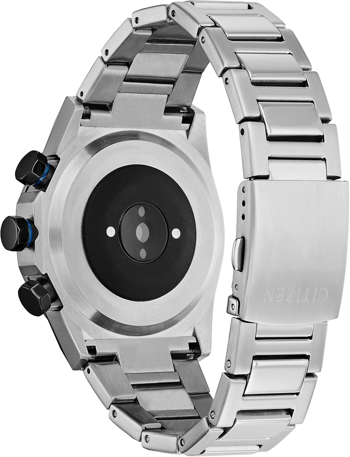 Citizen CZ Smart Hybrid silver case back with heart-rate sensor