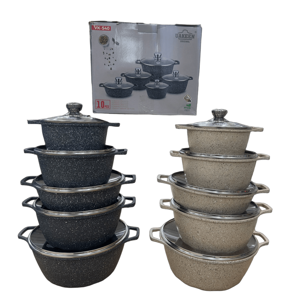Uakeen 10pcs Granite Coating Cookware Set VK-540