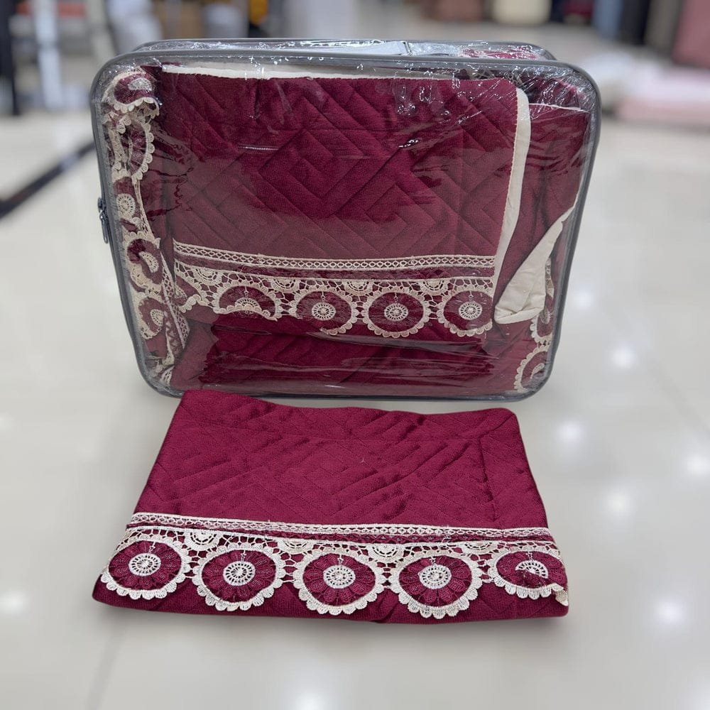 3pcs Double Bed Velvet Bedsheet Set