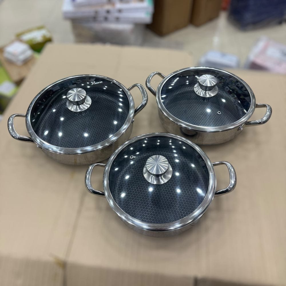 6pcs Shallow Laser Coated Set Size = 26 to 30cm