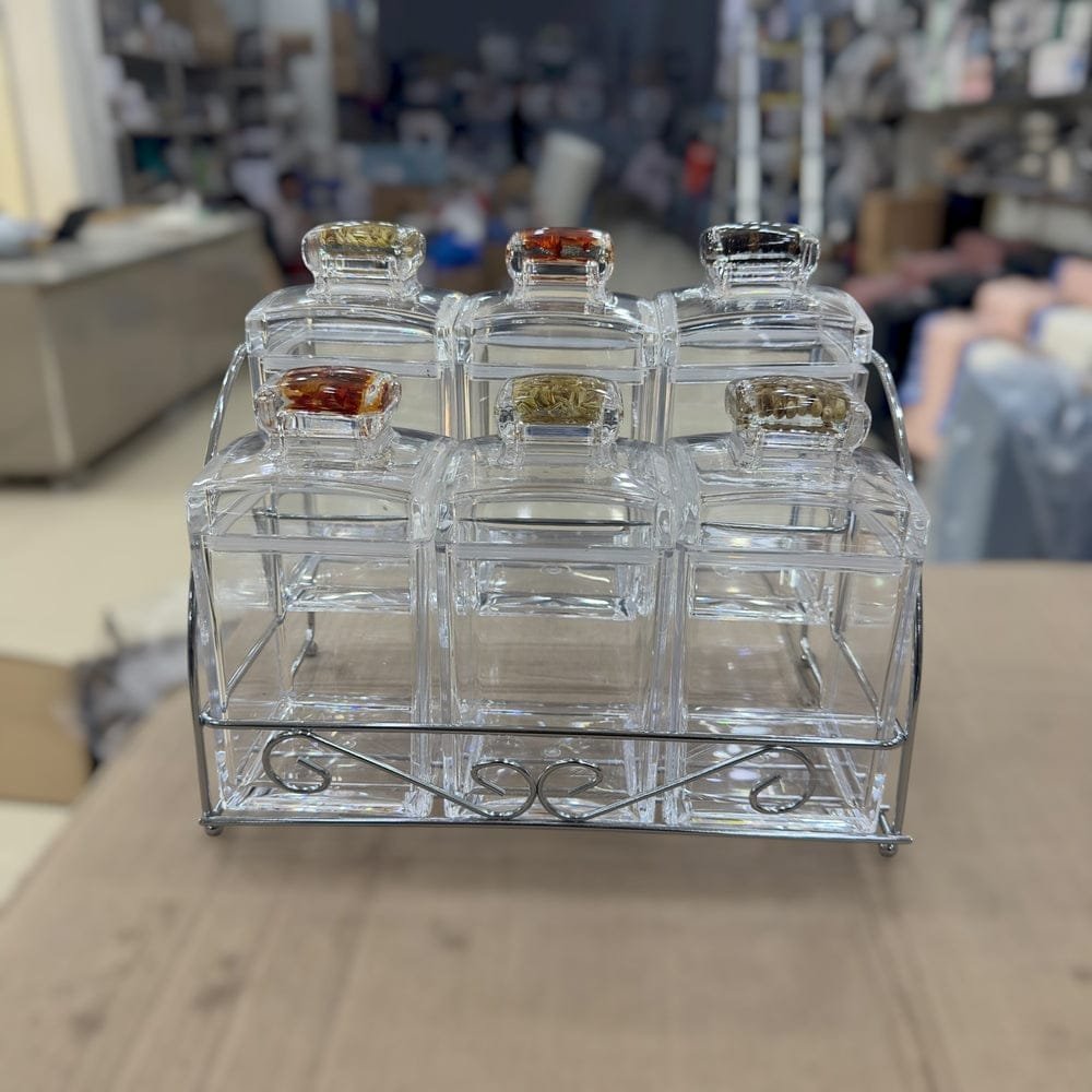 Imported 6pcs Acrylic Kitchen Spice Jar Set
