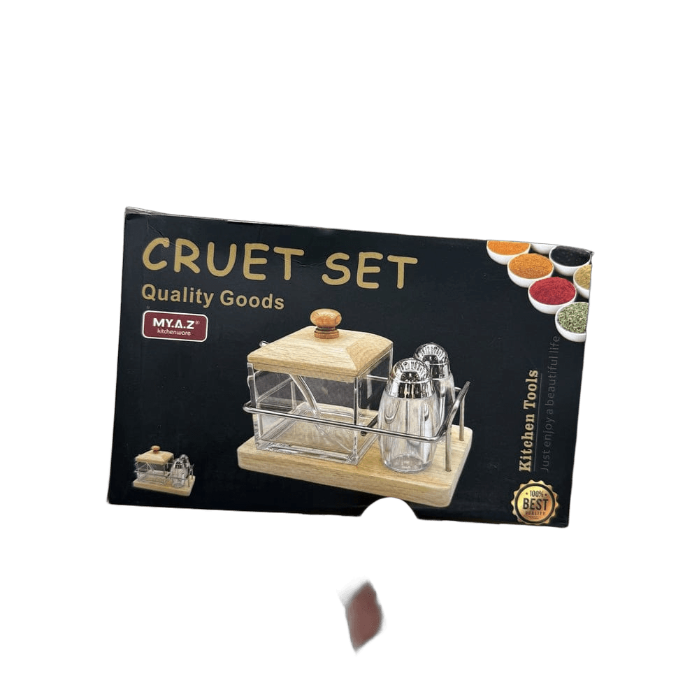 Acrylic Bamboo 4pcs Cruet Set