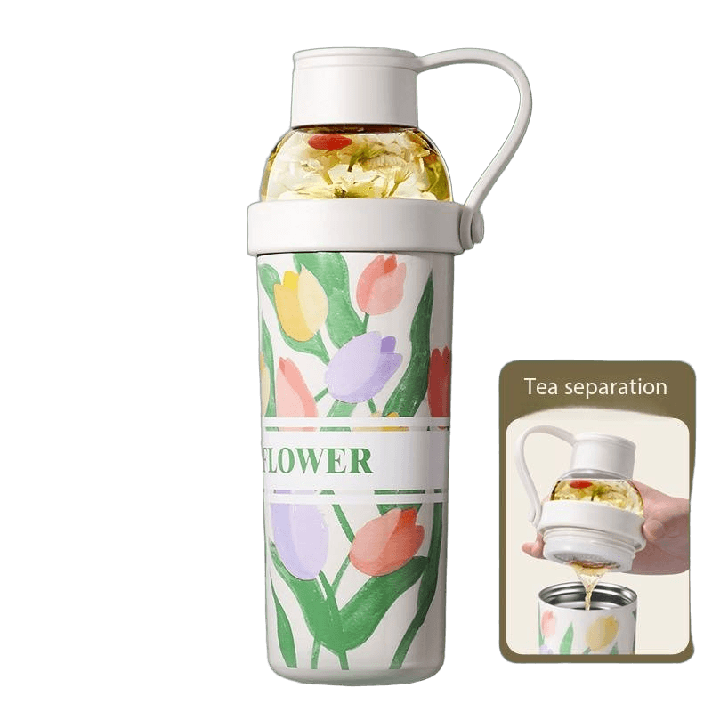 Garden Series Stainless Steel Tea and Water Separation Cup 700ml