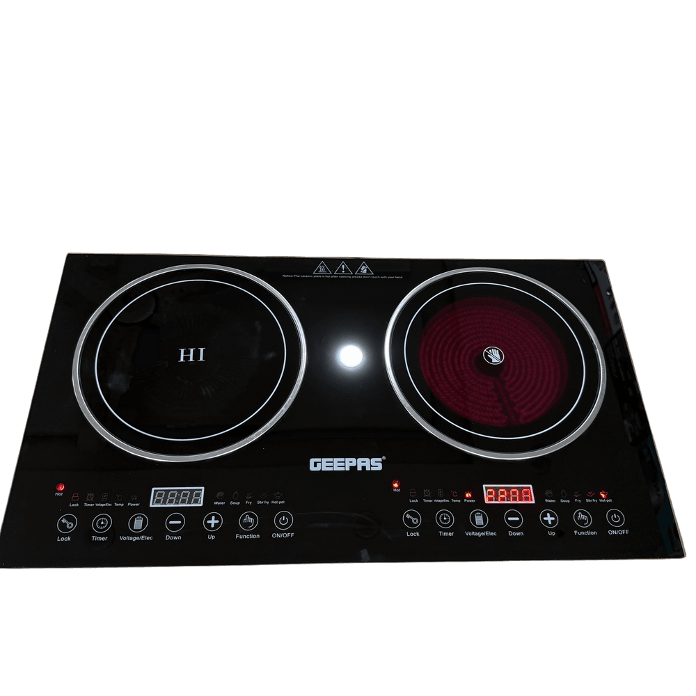 Geepas 2 in 1 Induction & Infrared Double Burner Hot Plate 6130